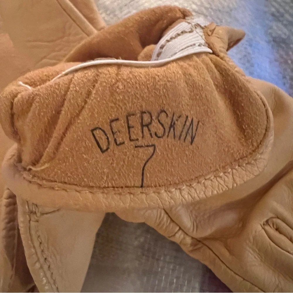 Women’s Vintage Deerskin Tan Unlined Driving Work Gloves NEW without Tags Size 7